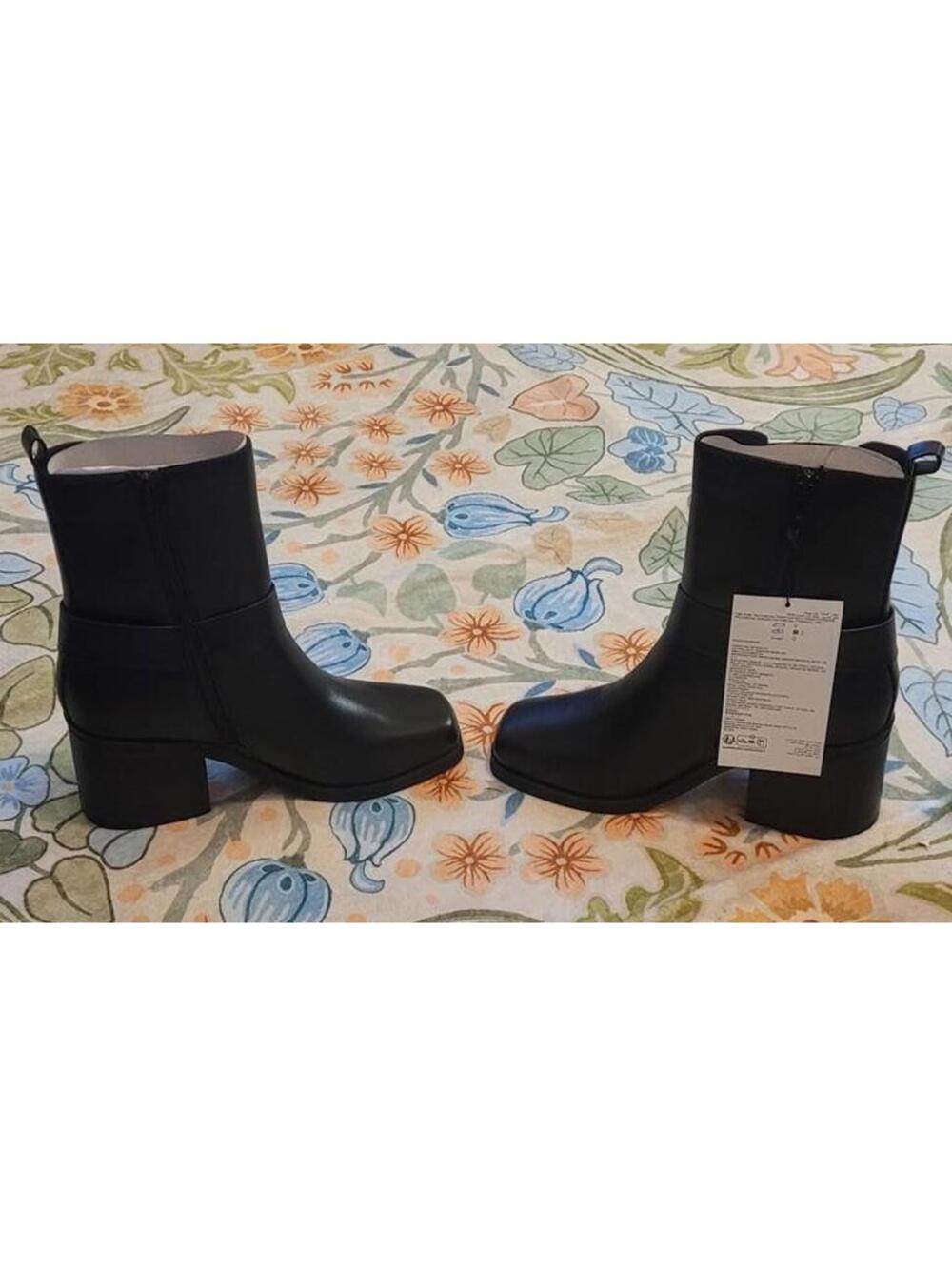 The Drop Stevens Ankle Black Fall Winter Cowboy Women Boots Block Heel Size 8.5